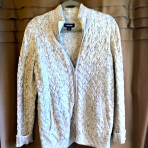 Land’s End cream and taupe long cardigan size medium
